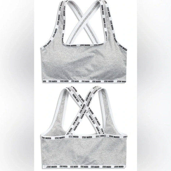 Steve Madden soft Crop Cami Racerback Sports Bralette, Removable Pads - Picture 1 of 12